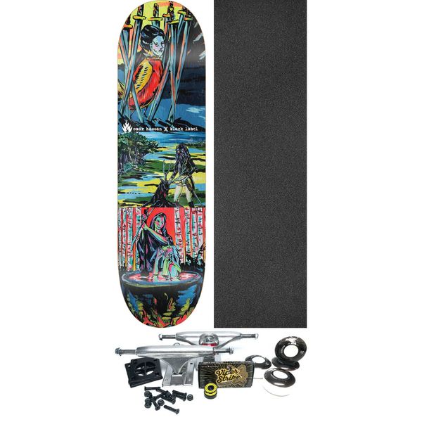 Black Label Skateboards Omar Hassan Violet Actions Skateboard Deck - 8.38" x 32.5" - Complete Skateboard Bundle